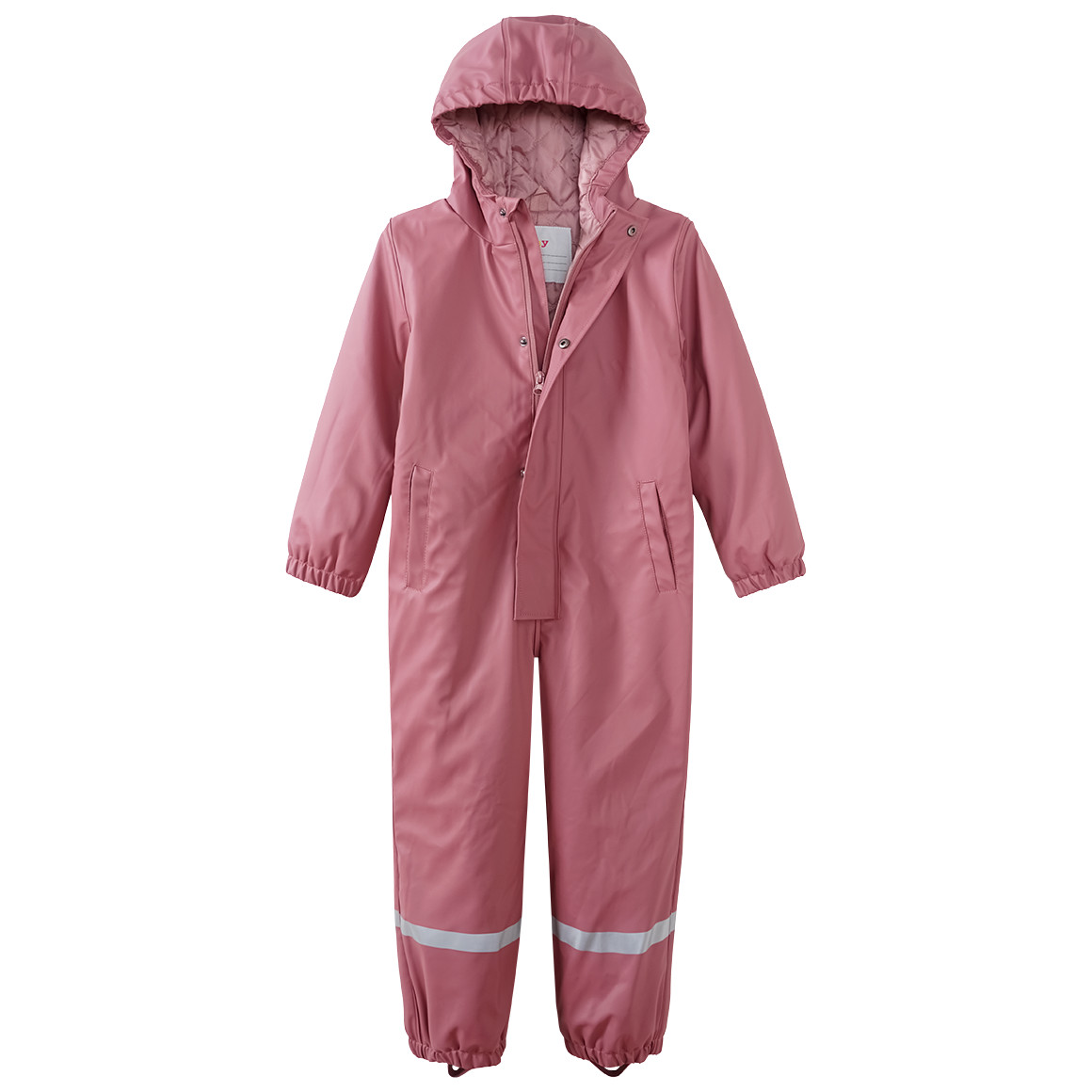 Famy Kinder Regenoverall mit gestepptem Futter rosa