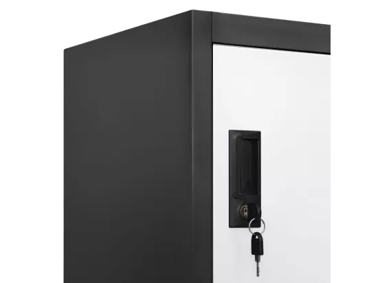 Armoire à casiers Anthracite et blanc 90x45x180 cm Acier