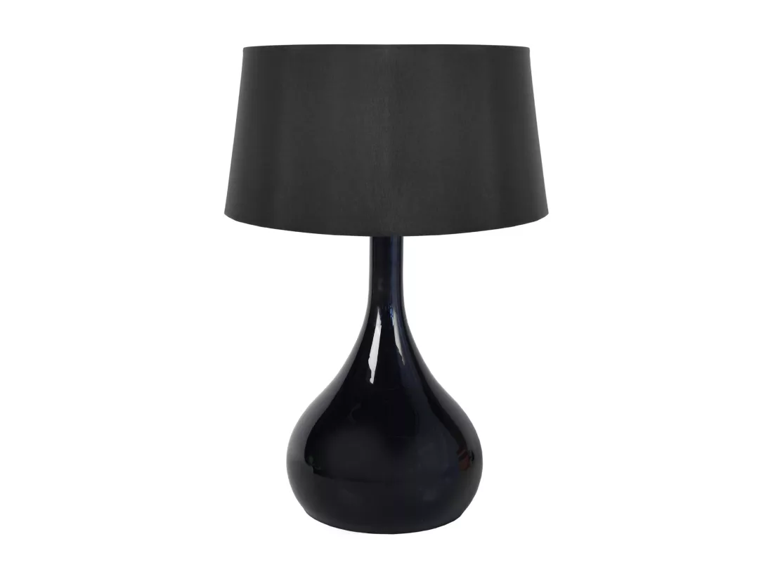 Lampe de salon vase verre noir 66 cm.