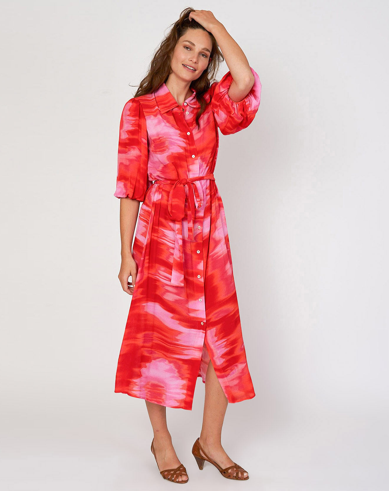 Derhy Robe Cidalia imprimée rouge