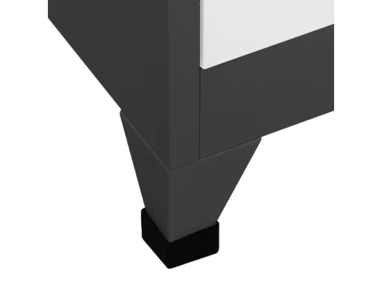 Armoire à casiers Anthracite et blanc 90x45x180 cm Acier