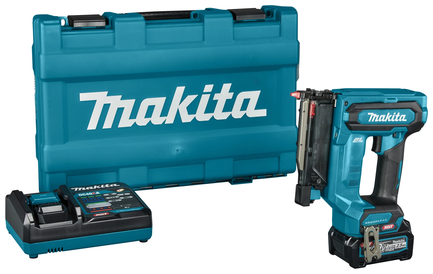 Makita PT001GD101 40V Max Li-Ion accu pintacker set (1x 2,5Ah) in koffer - 23GA - 15-35mm