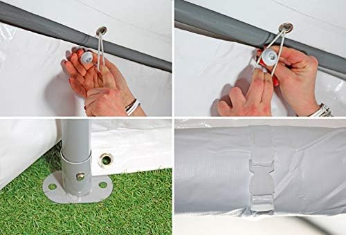 Partyzelt 3x6m Modular Professional PVC 500 g/m² ohne Fenster BLAU BEIGE