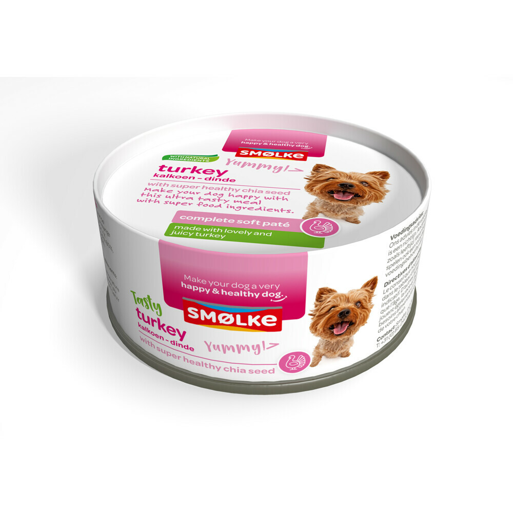 24x Smolke Hondenvoer Soft Paté Kalkoen125 gr