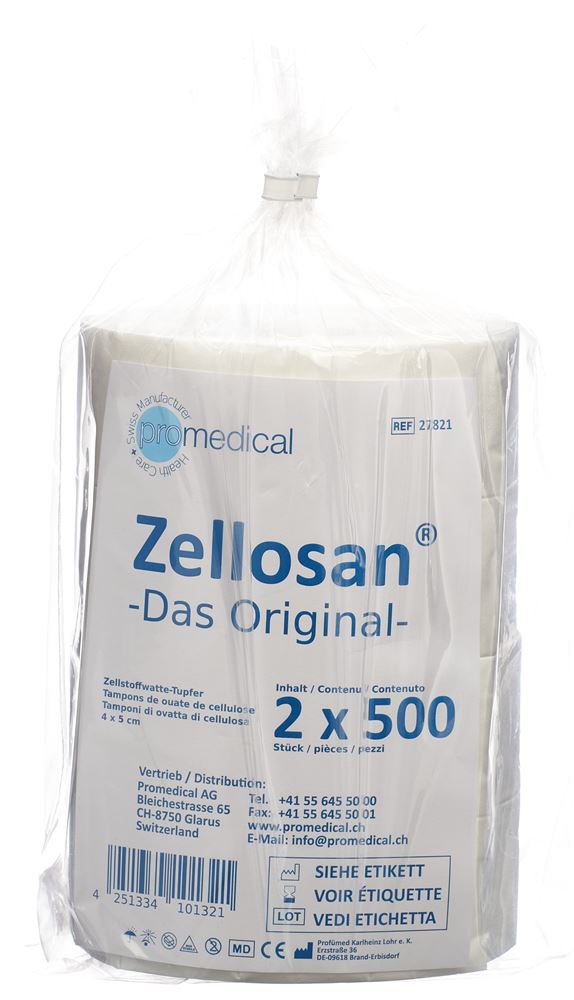 ZELLOSAN Zellstofftupfer 4x5cm unsteril 500 Stk