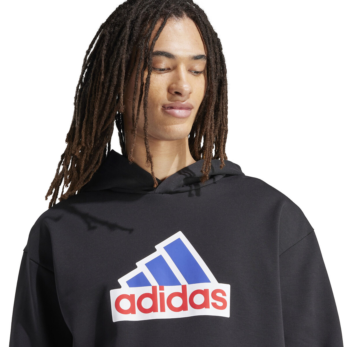 ADIDAS ROUPAS ESPORTIVAS<br>Moletom com capuz e logotipo em relevo