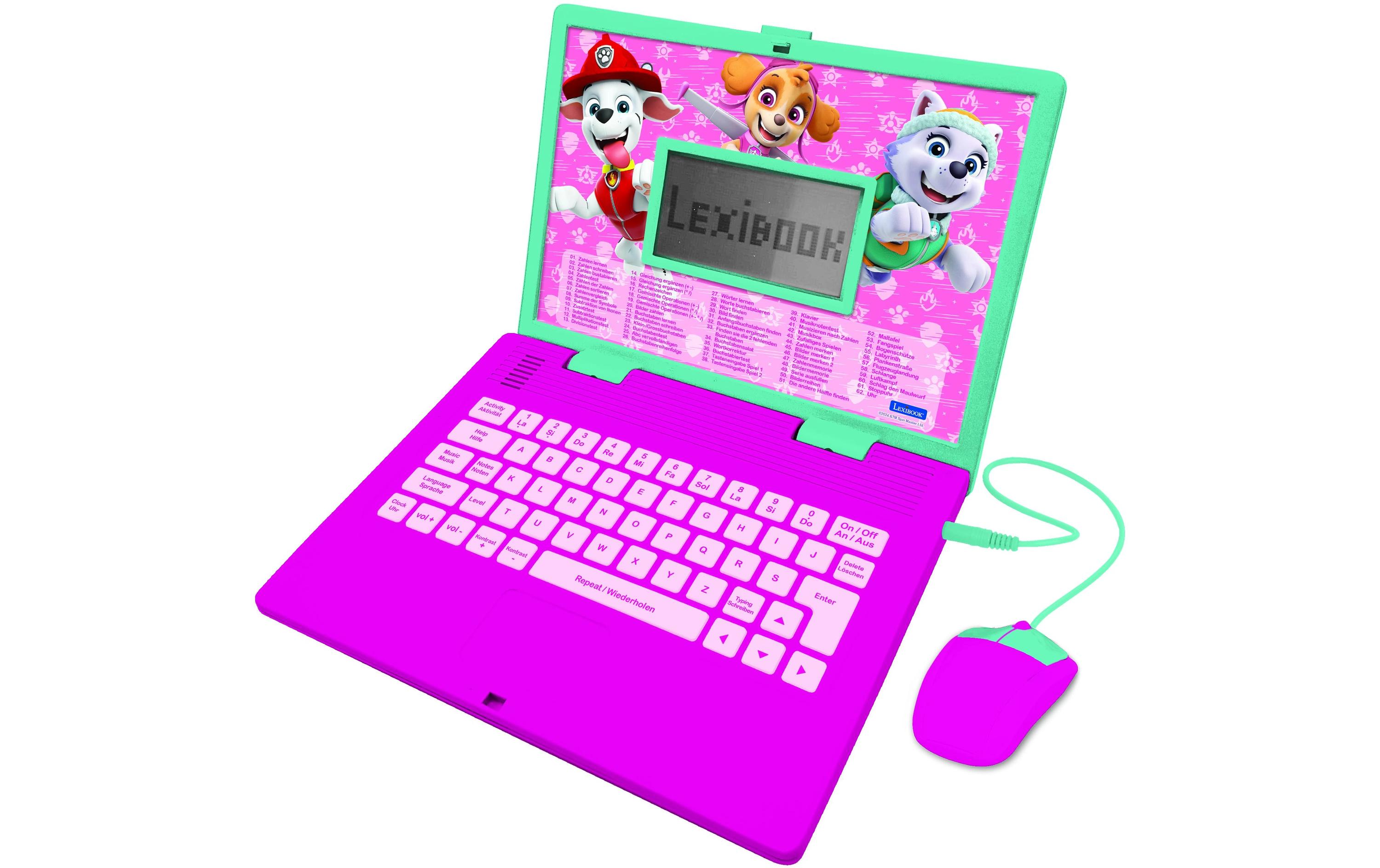 Lern-Laptop Paw Patrol Rosa DE/ ENZweisprachiger Laptop für Bildungszwecke