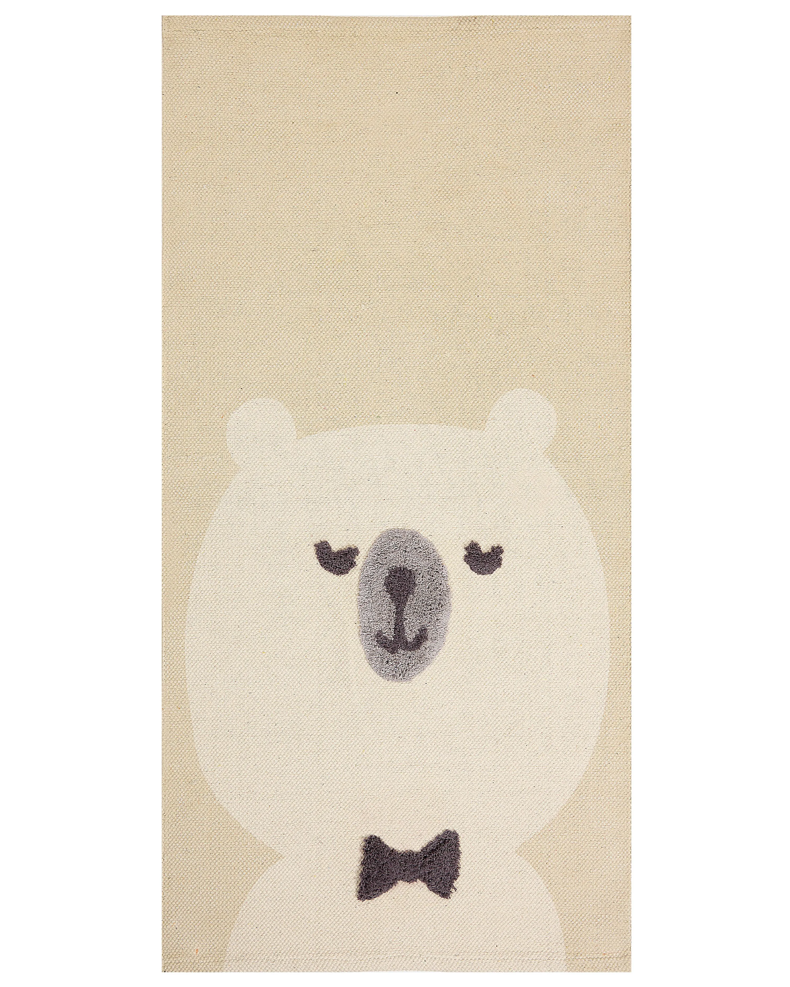 Kindervloerkleed SIMAU Beige 80 x 150 cm Katoen