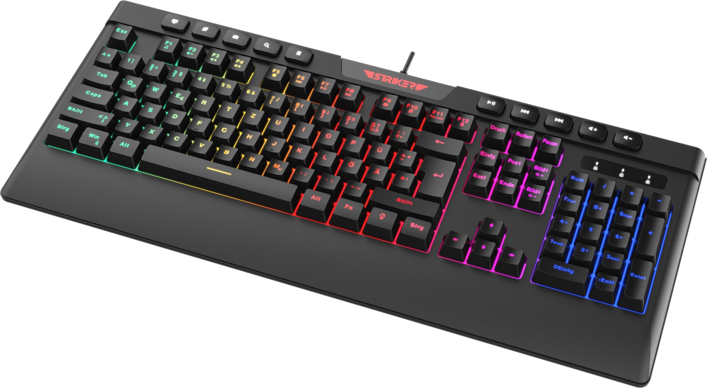 Hyrican Gaming-Tastatur »Striker ST-GKB8115 ( Anti-Ghosting, Multimedia-Tasten, RGB)« (Fn-Tasten | Multimedia-Tasten | USB-Anschluss)