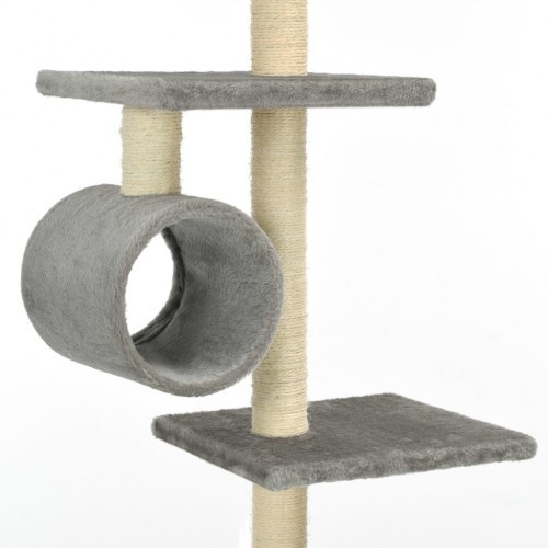Coçador de animais com haste de sisal, cinza