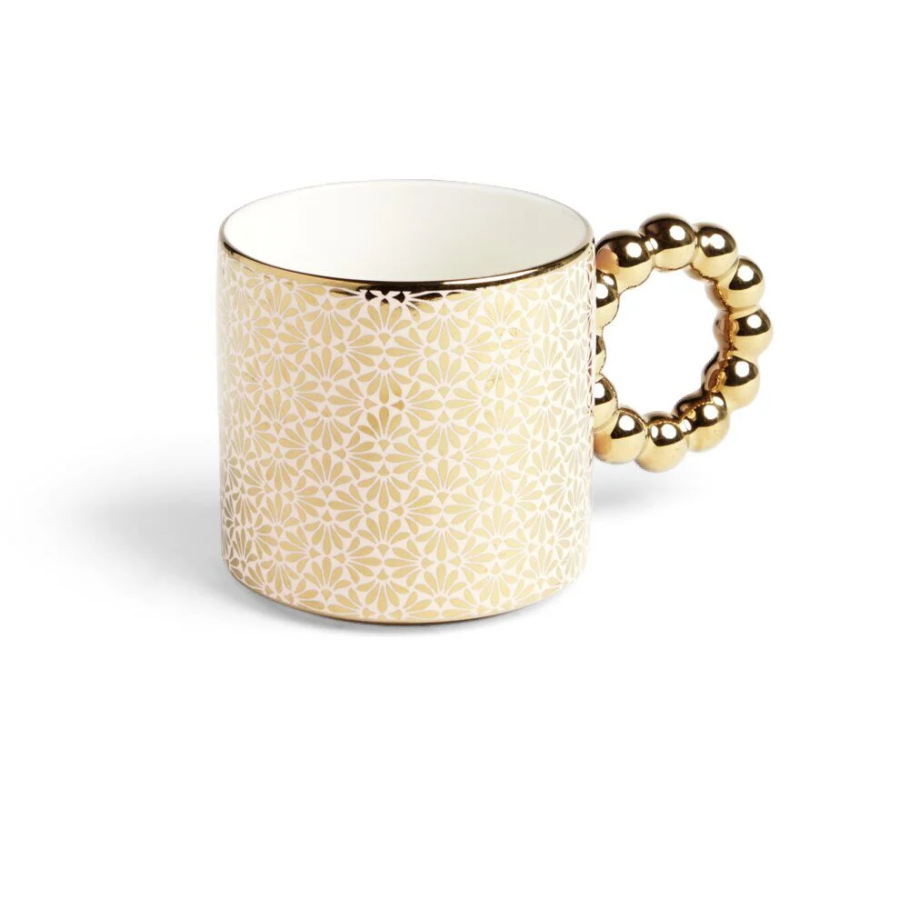 Lot de 2 mugs 30cl design chic rose et doré