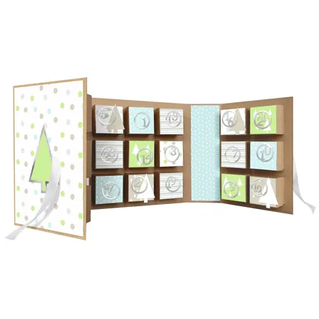URSUS Adventskalender Buch Tannenbäume, aus Kraftkarton