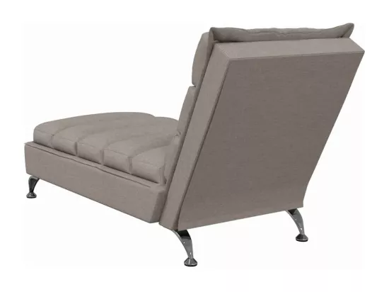 Chaise longue de massage avec coussins taupe tissu