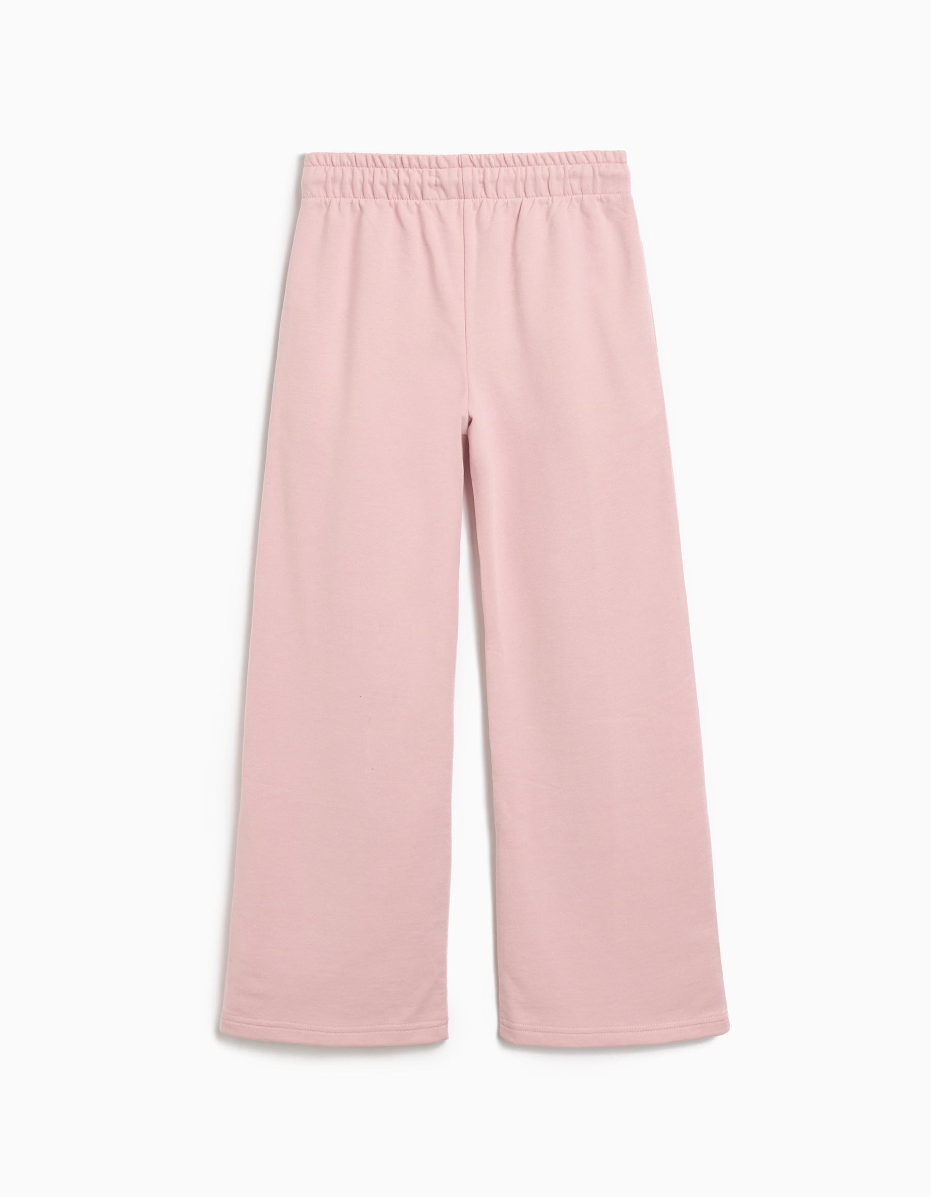 Calças Wide Leg, Menina, Rosa Claro