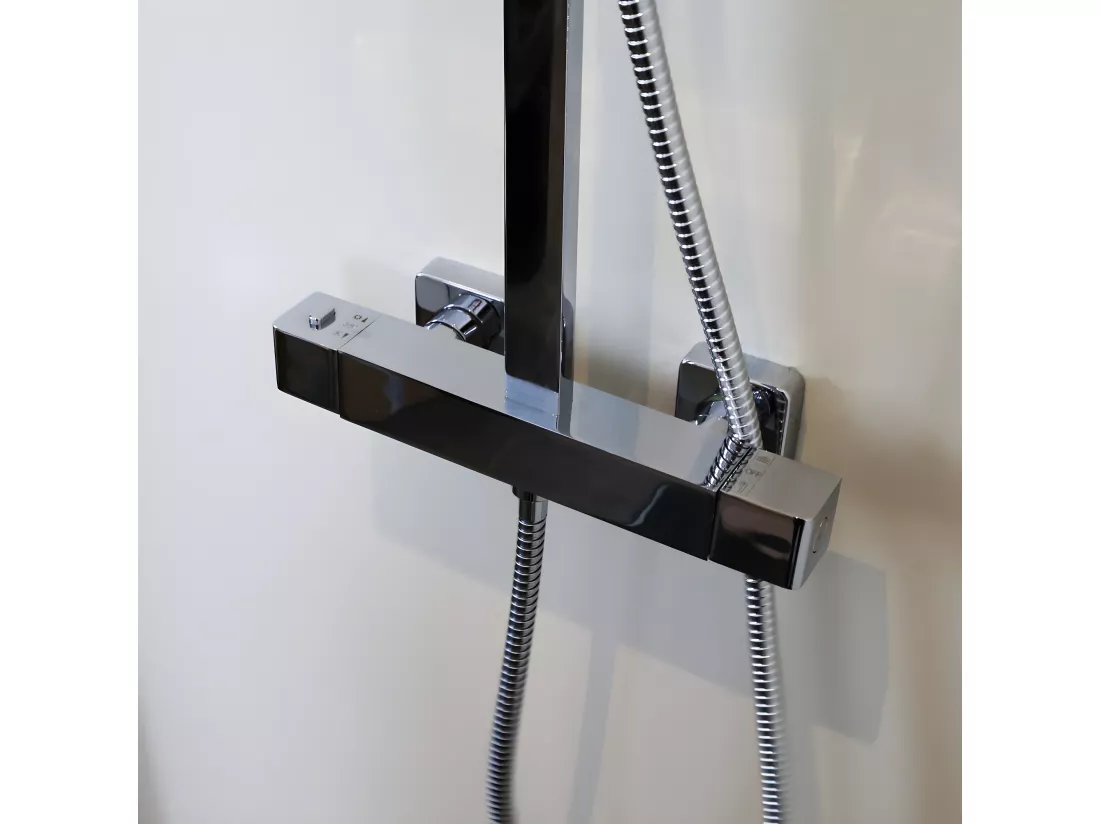 Quartos colonne de douche chromée avec thermostatique 300 - Essebagno