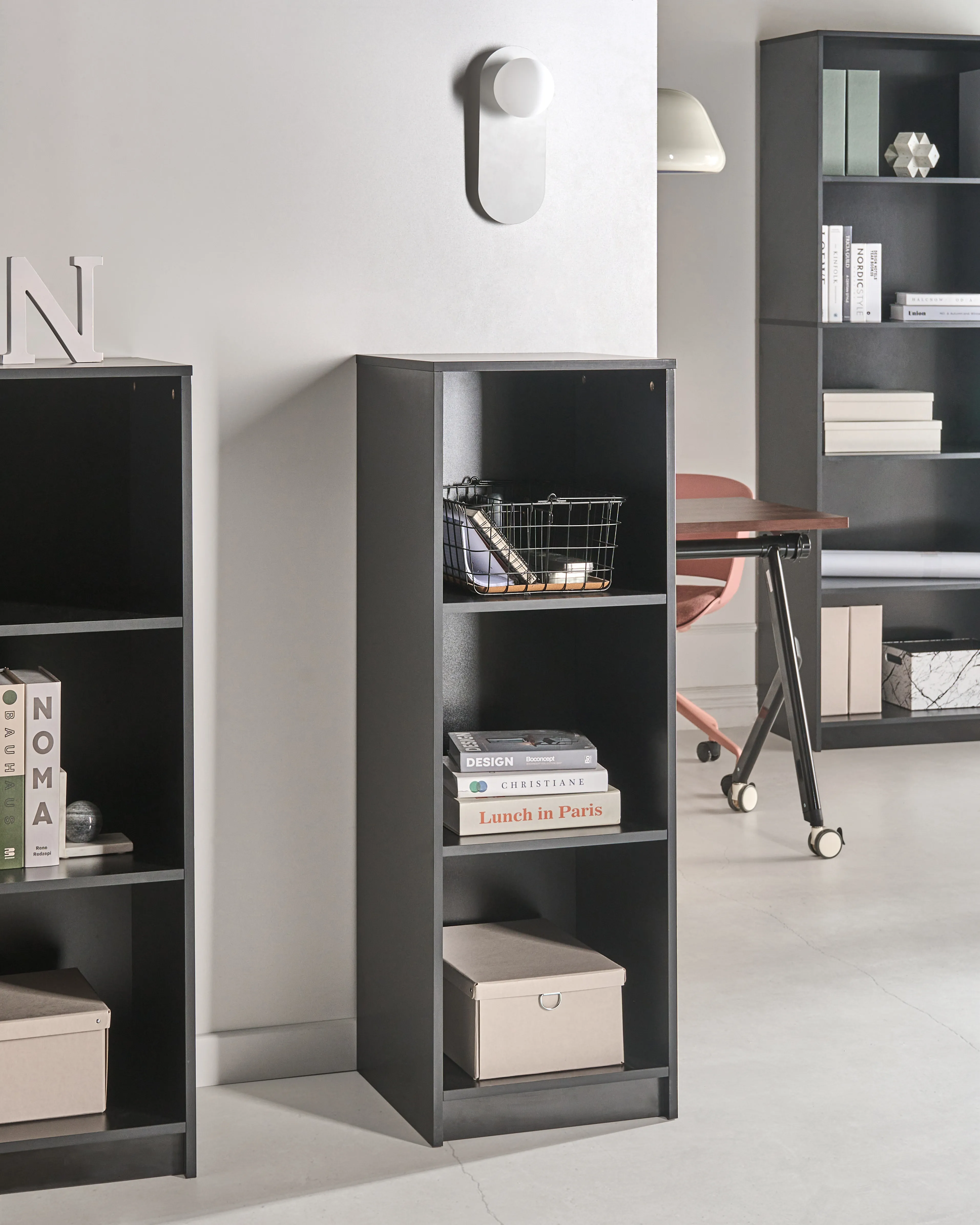 Boekenkast met 3 planken ZEHNA 117 cm Zwart