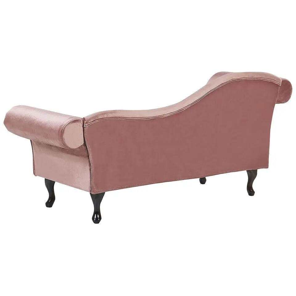 LATTES - Chaise longue - Roze - Linkerzijde - Fluweel