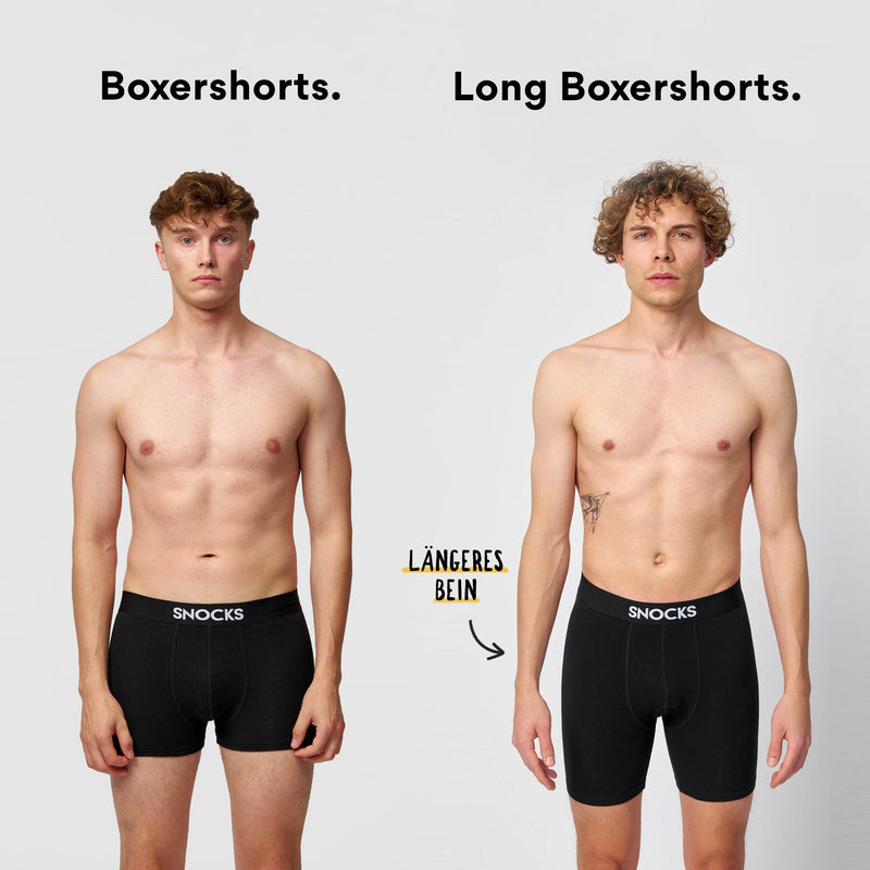 Lange Boxershorts ohne Logo aus Bio-Baumwolle Blau