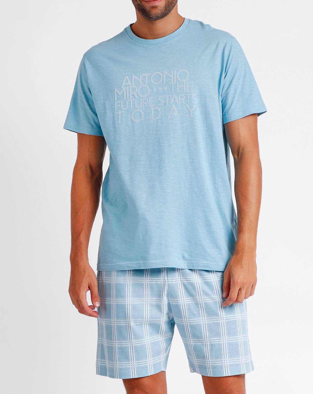 Antonio Miro Pyjama T-Shirt & Short Dante bleu ciel