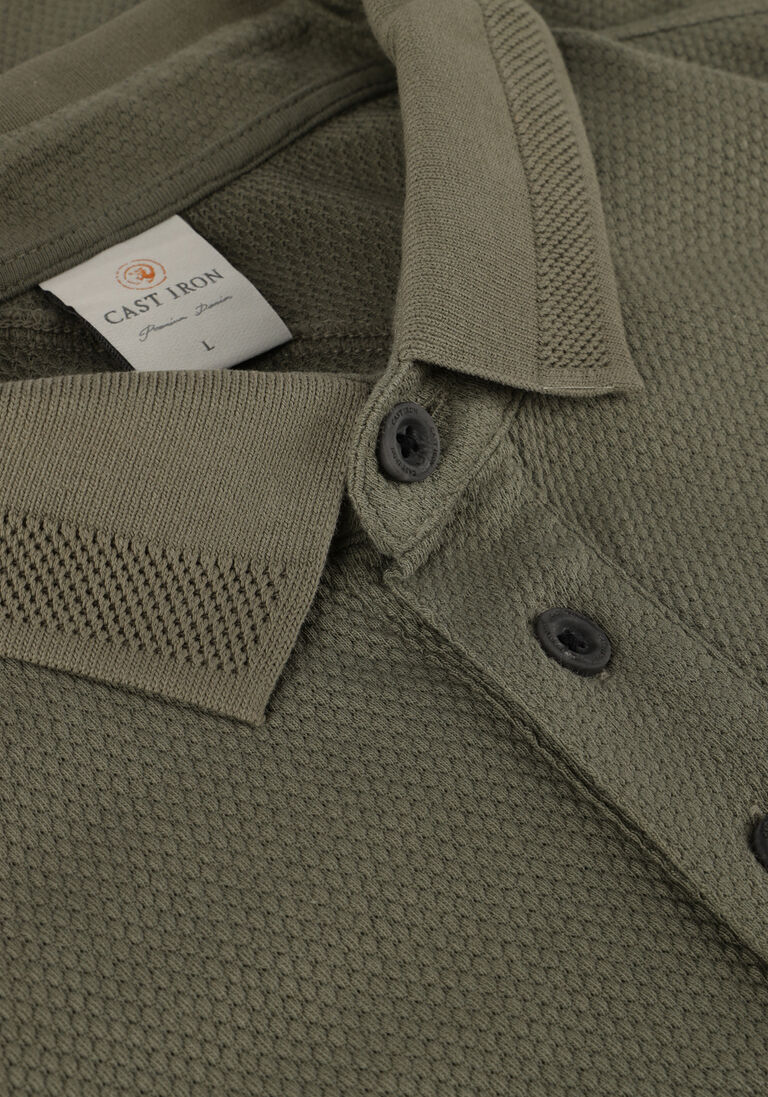 CAST IRON groene cast iron polo short sleeve polo popcorn