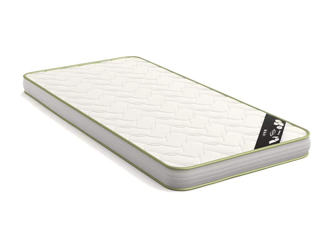 Pack lit gigogne avec 2 matelas 90x200 cm bois massif blanc LUPIN