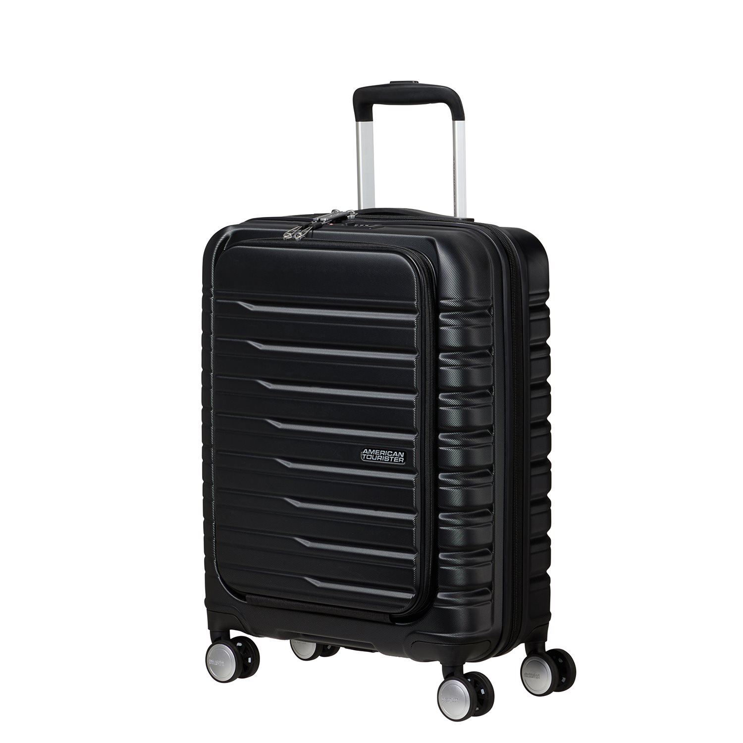 American Tourister Flashline Spin. 55/20 Frontloader Cabin Trolley shadow black