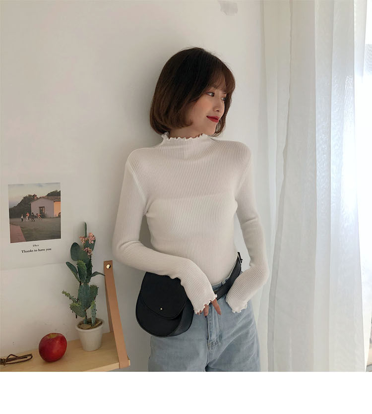 Maido - Sla rand mock hals gebreide top