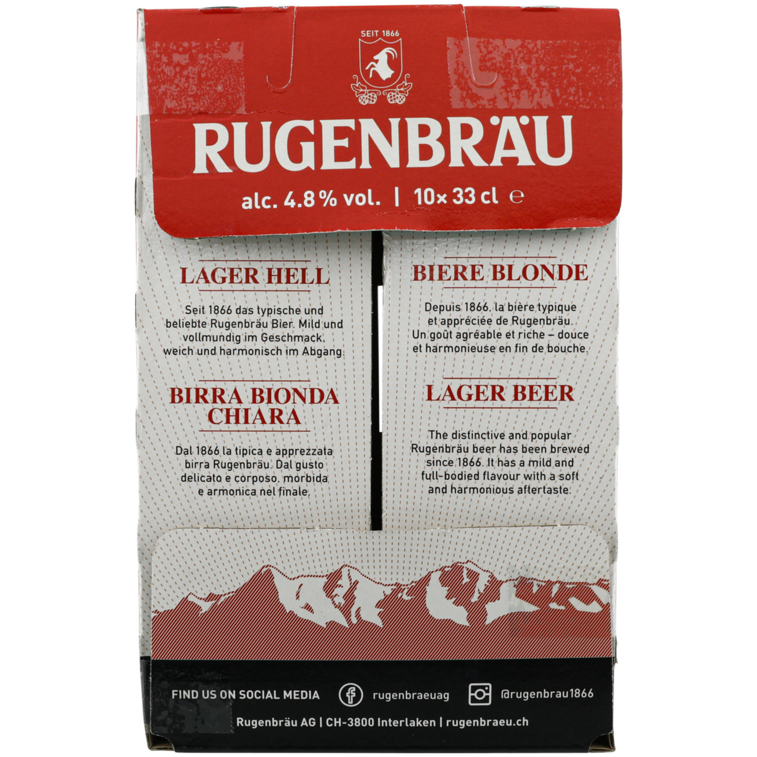 Rugenbräu Bier Lager 10x33cl -330cl