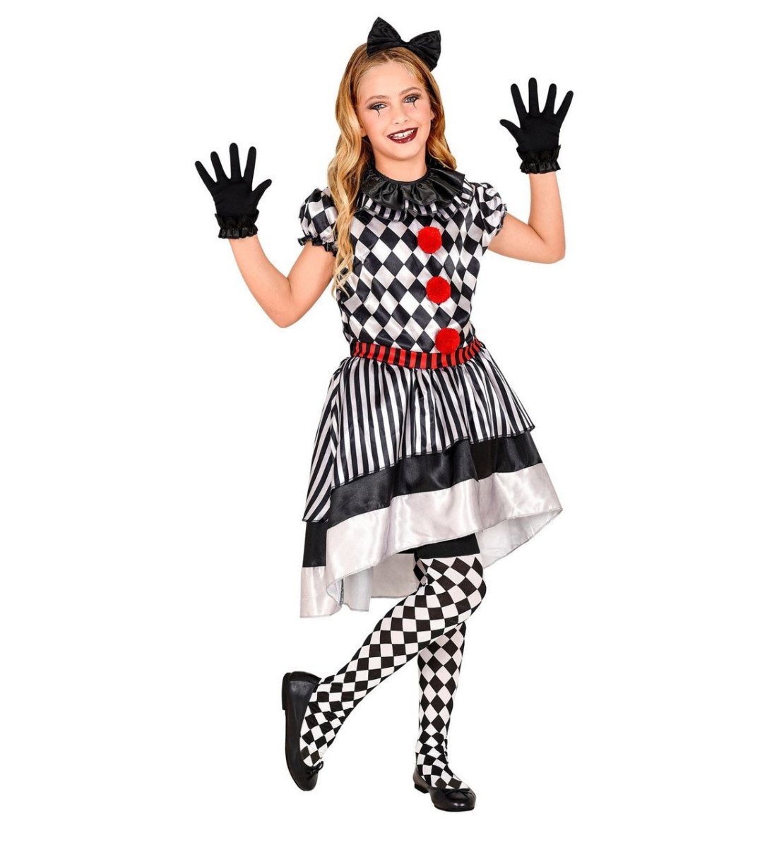 Clownspak Zwart Wit Meisje