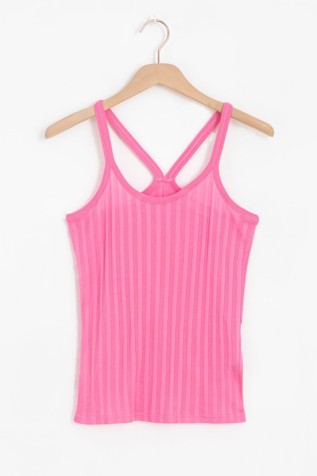 Roze rib singlet