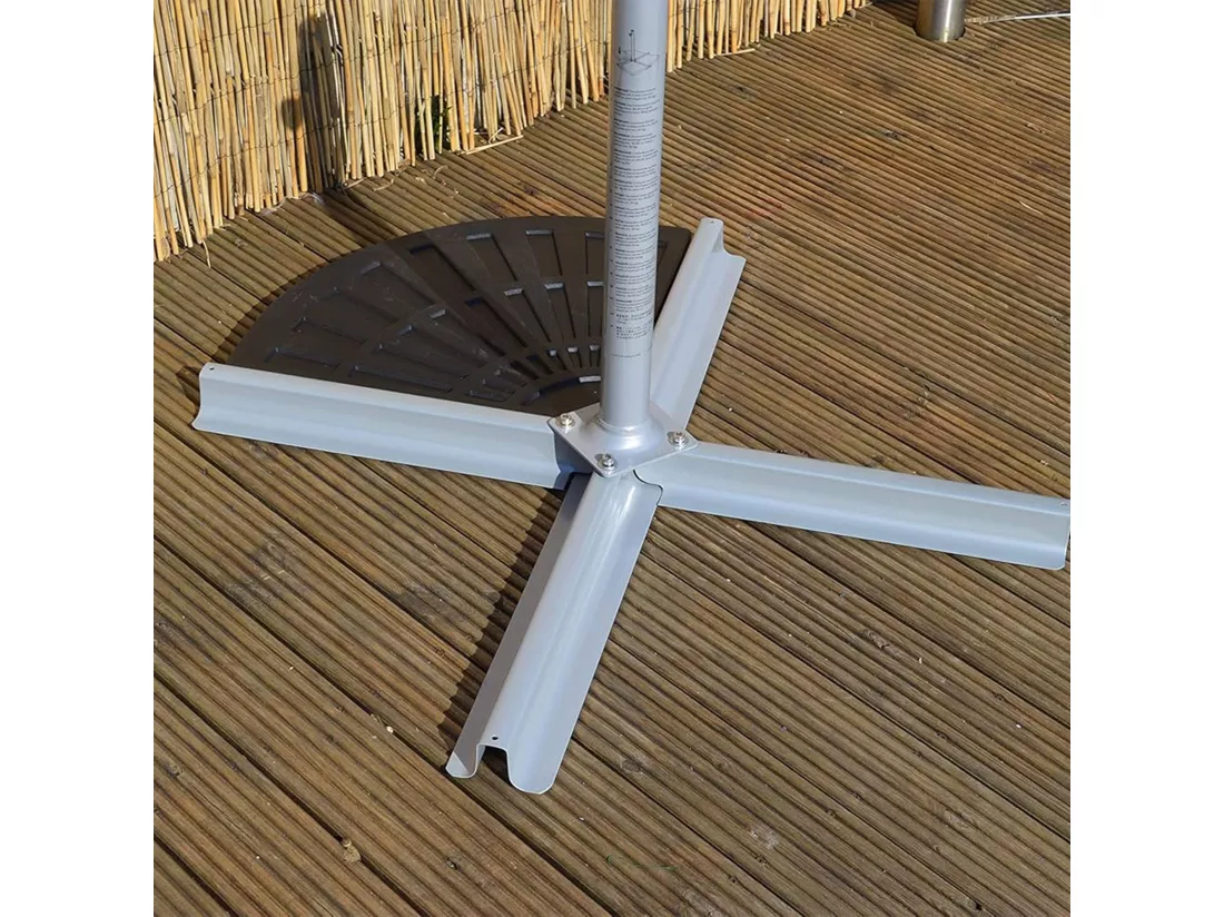Well Home Base en Ciment pour Parasol - Design Moderne et Résistant en Noir Argent