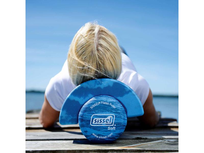 SISSEL Pilates Roller Head Align Dynamic Blau-marmoriert Kopfteil für Pilates Roller
