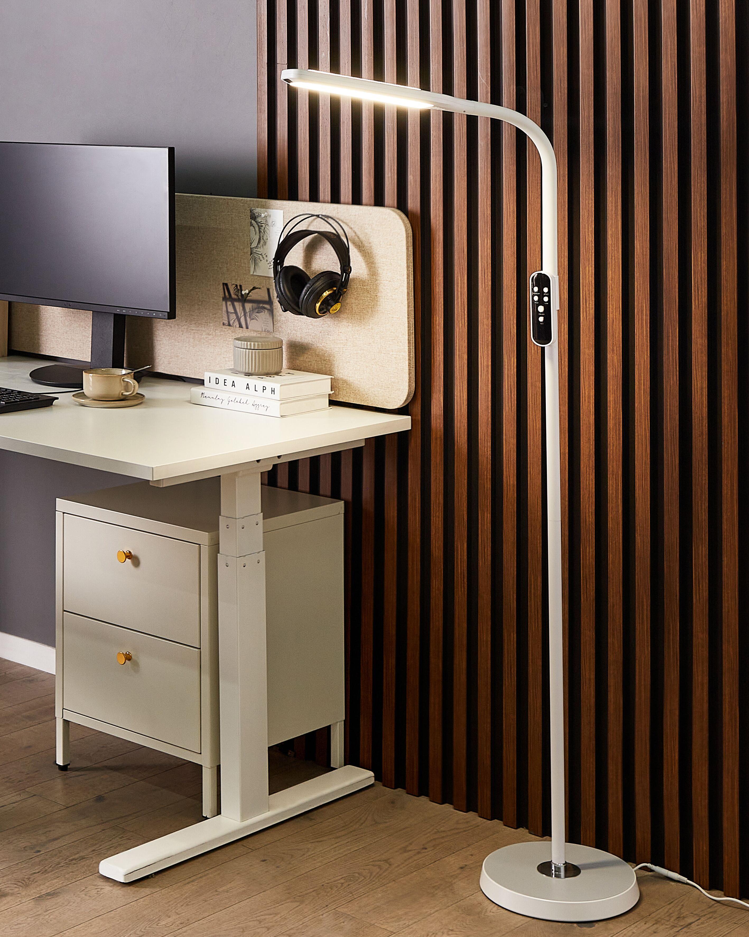 LED staande lamp ARIES met afstandsbediening met dimmer Metaal Wit