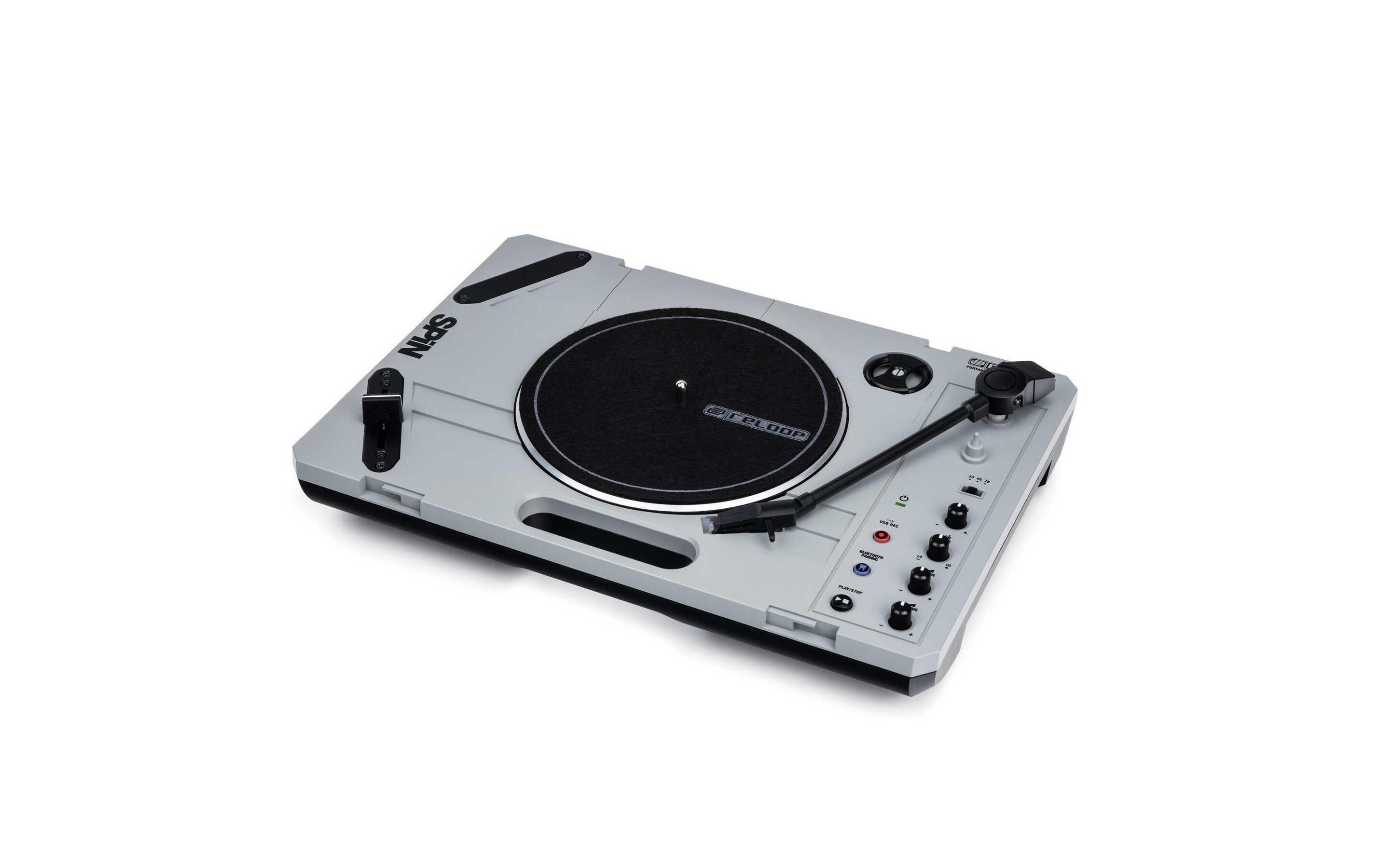 Plattenspieler Spin Grau<br>Mobiles Schallplatten-Vergnügen an jedem Ort