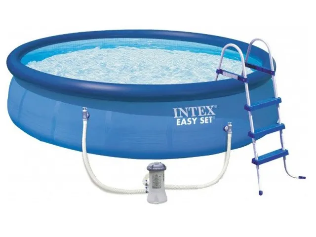 INTEX Easy Set 26166NP - 457 x 107 cm - Inkl. Pumpe, Stige, Cover & Underlag 12.430 L
