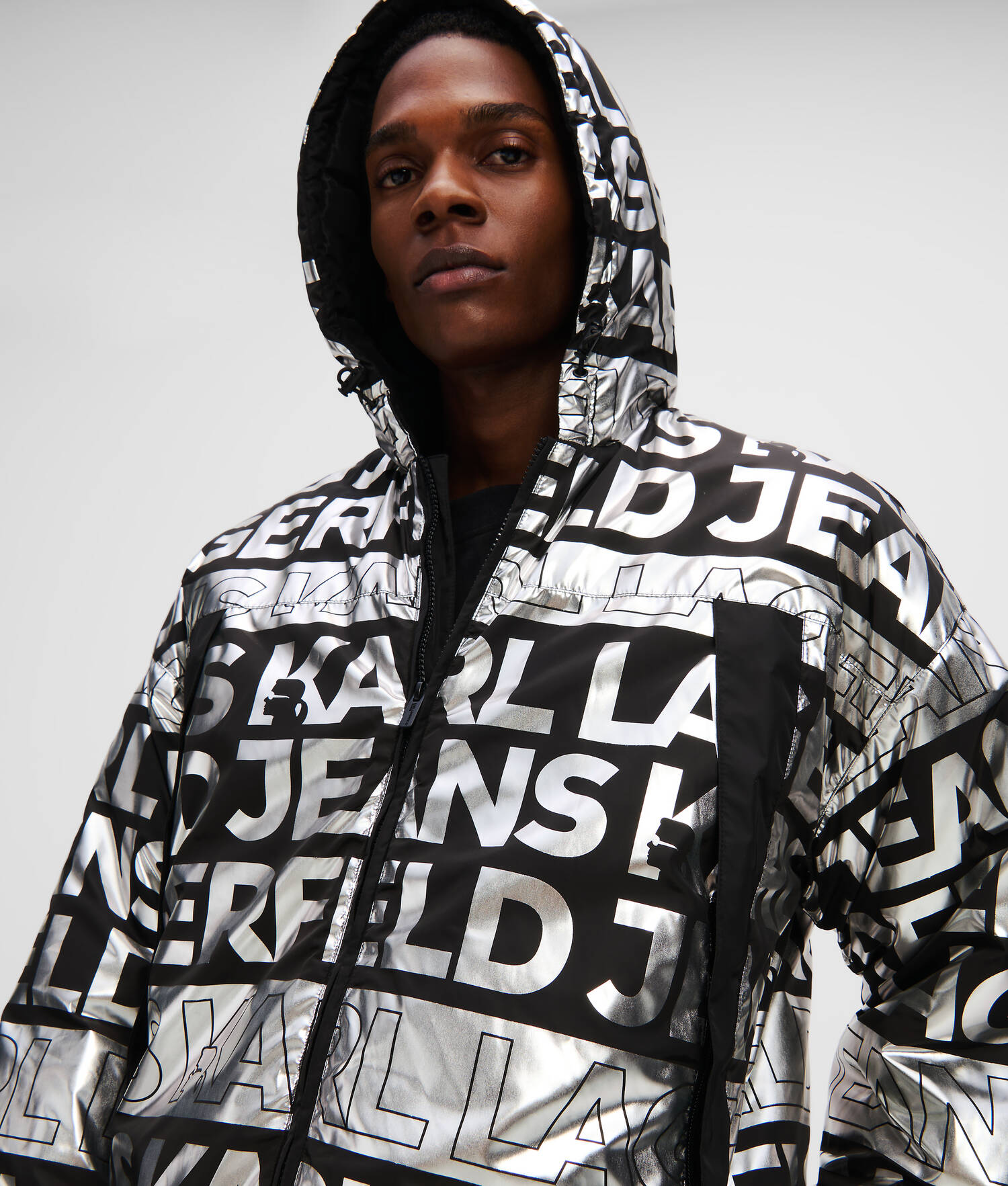 VESTE MATELASSÉE À LOGO FAÇON ALL-OVER KLJ - Pliage numérique motif all over
