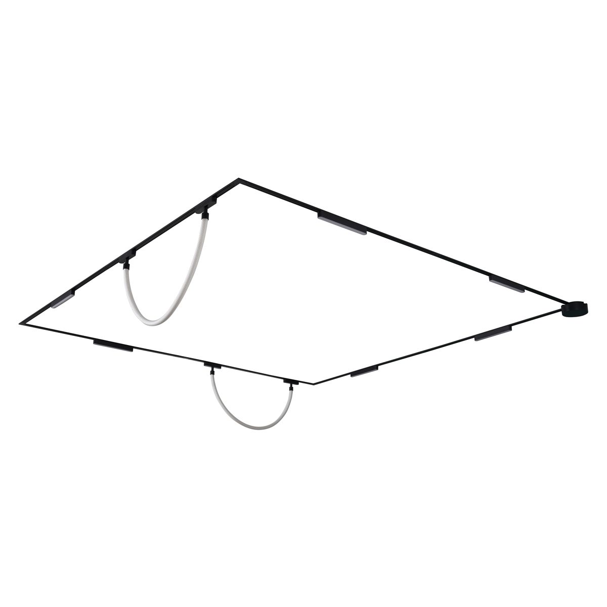 Railsysteem met 6 plafondlampen en 2 hanglampen zwart 1-fase - Magnetic Marra Tautau