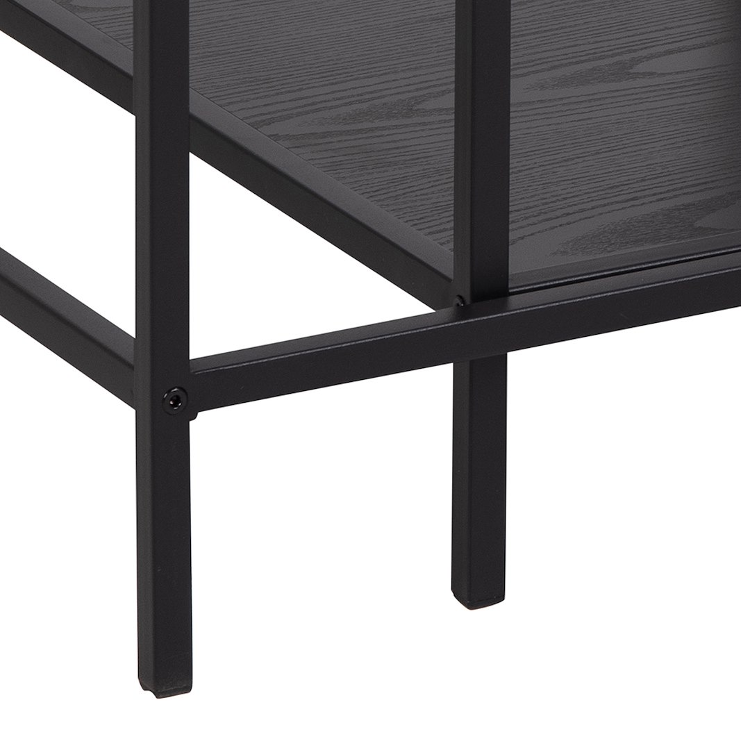 Seaford sofabordsett Sort metallunderstell med glassplate. Sett av 2