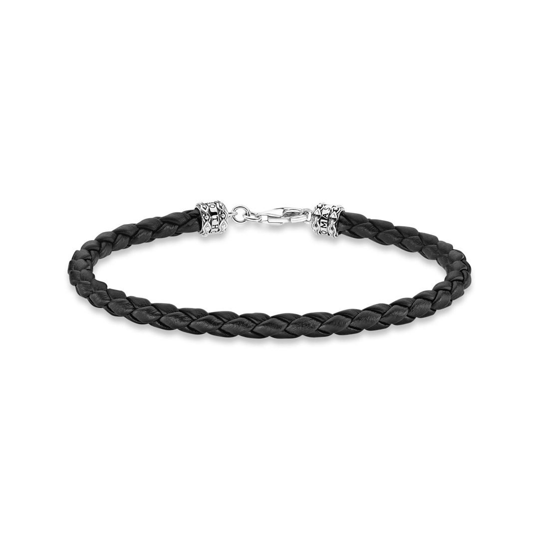Thomas Sabo Sterling Silver Rebel at Heart Lederarmband schwarz