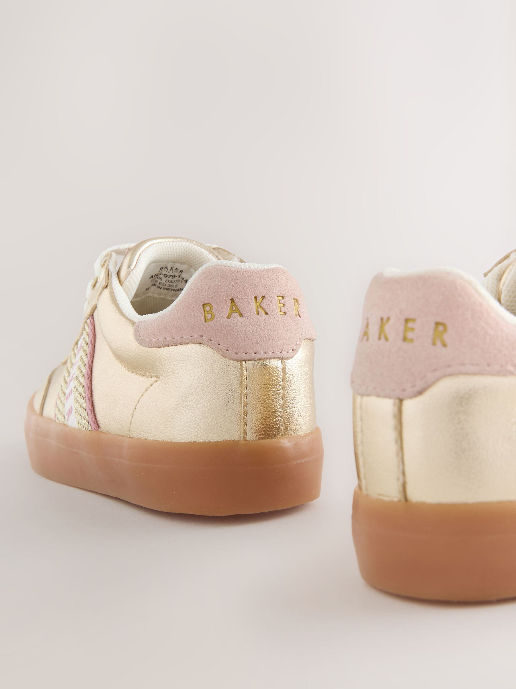 Goud - Baker by Ted Baker Tape Trainers with Gum Sole