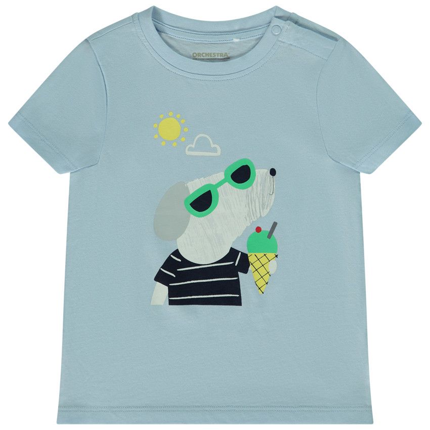 T-shirt manches courtes print fantaisie pour bébé garçon - Bleu
