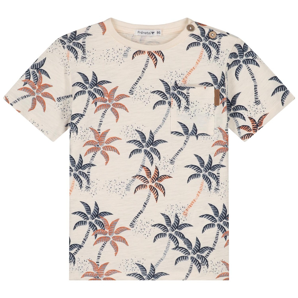 Prénatal peuter T-shirt korte mouwen all over print wit