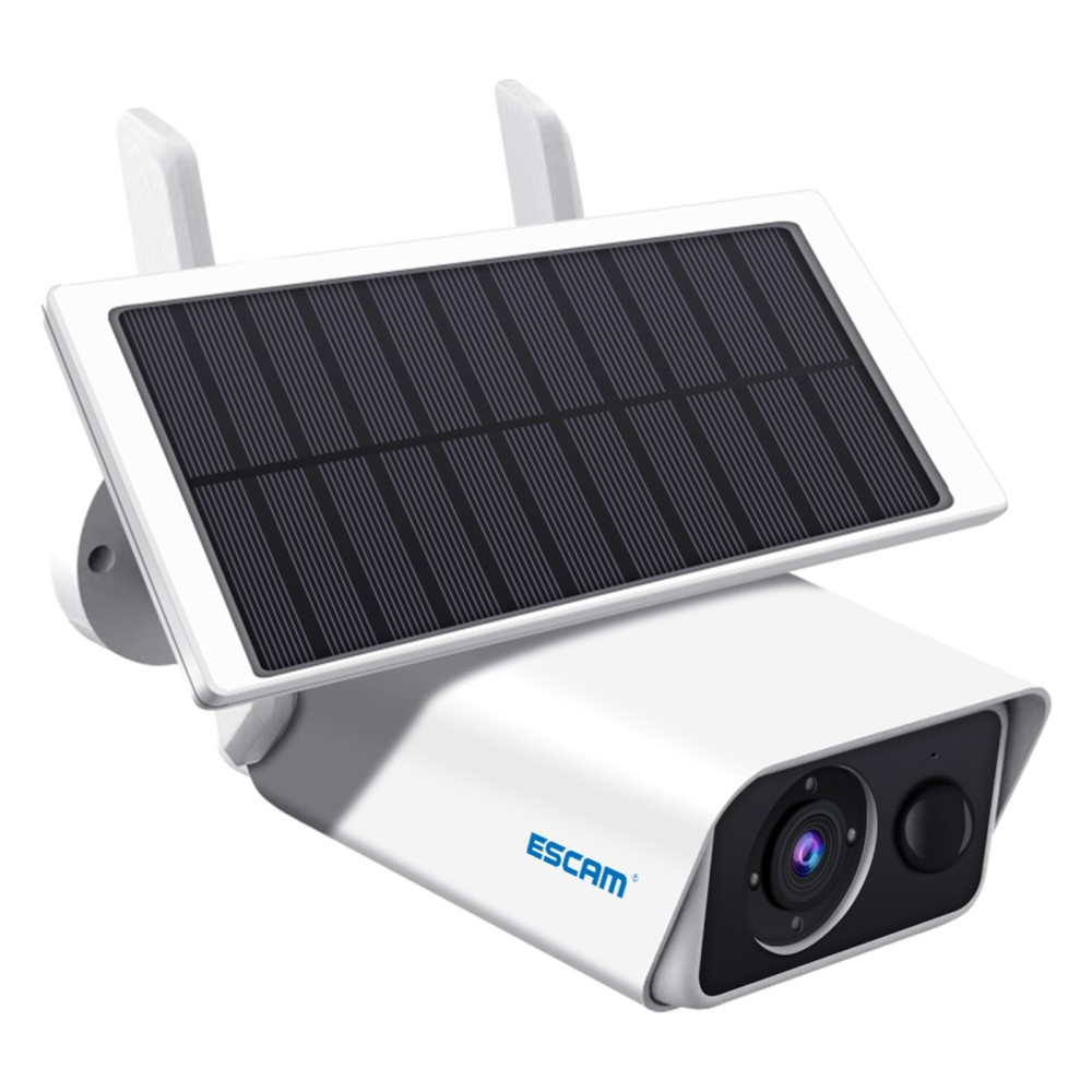 WiFi Solar IP Kamera 3MP 1288p Infrarot LED's Nachtsichtfunktion / Micro SD / Wandhalterung iOS/Android (IP66) - Weiss