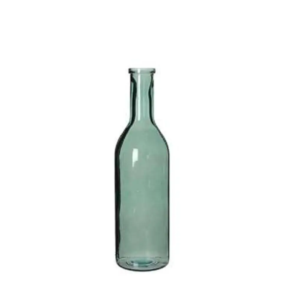 Vaas fles - grijs - transparant - glas - 15 x 50 cm