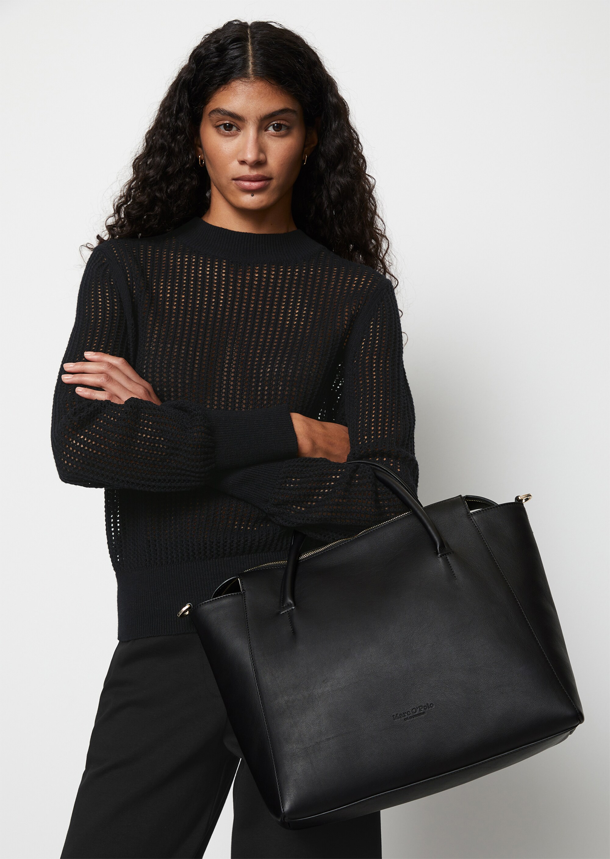 Shopper medium aus softem Veloursleder
