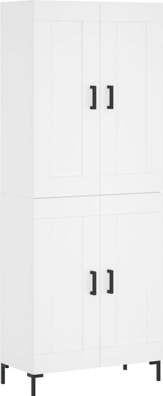vidaXL - Hoge Kast - Wit - 69,5x34x180 cm - Bewerkt Hout