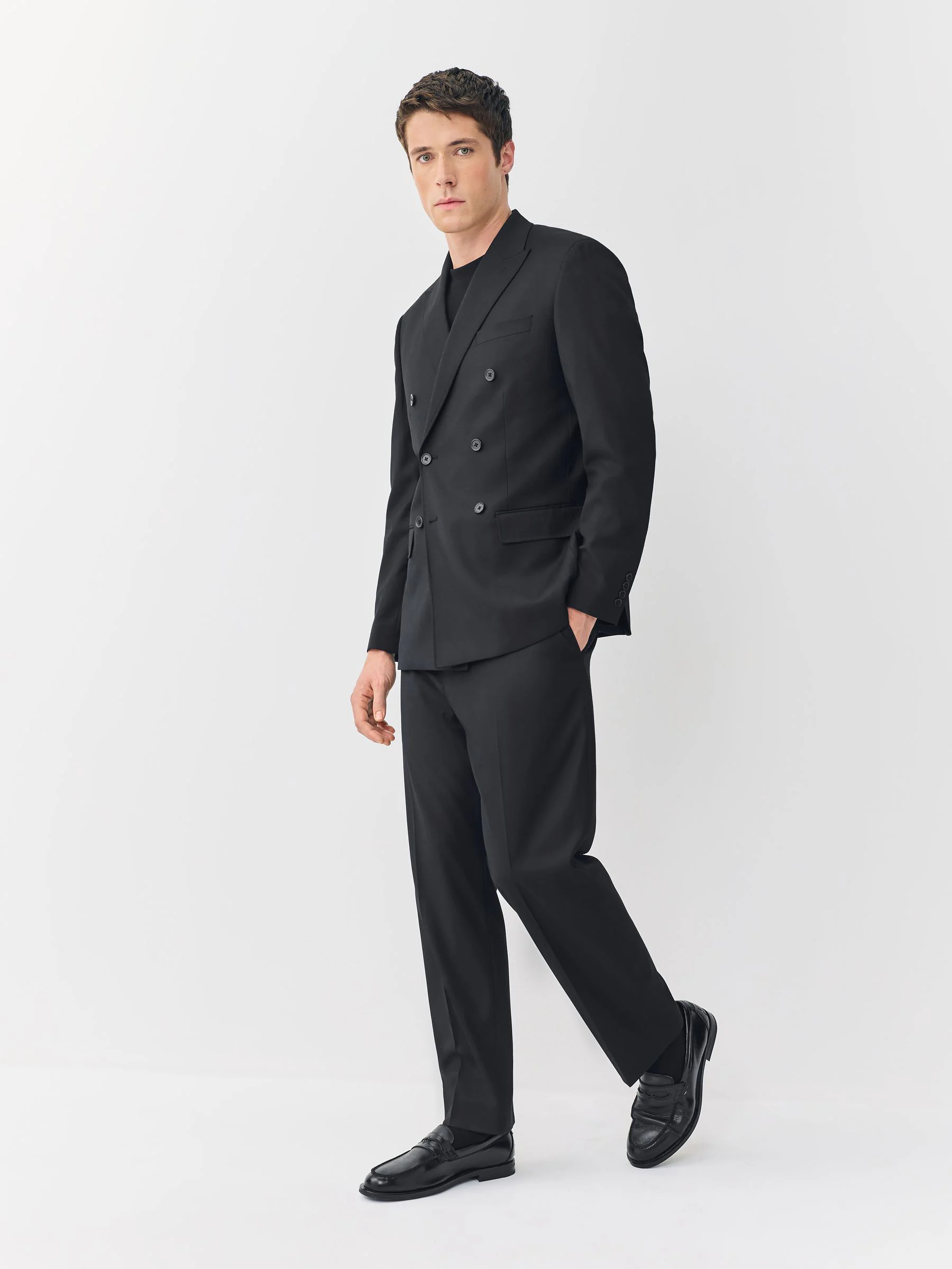 Zwart - Relaxed Fit Double breasted Pak Jack