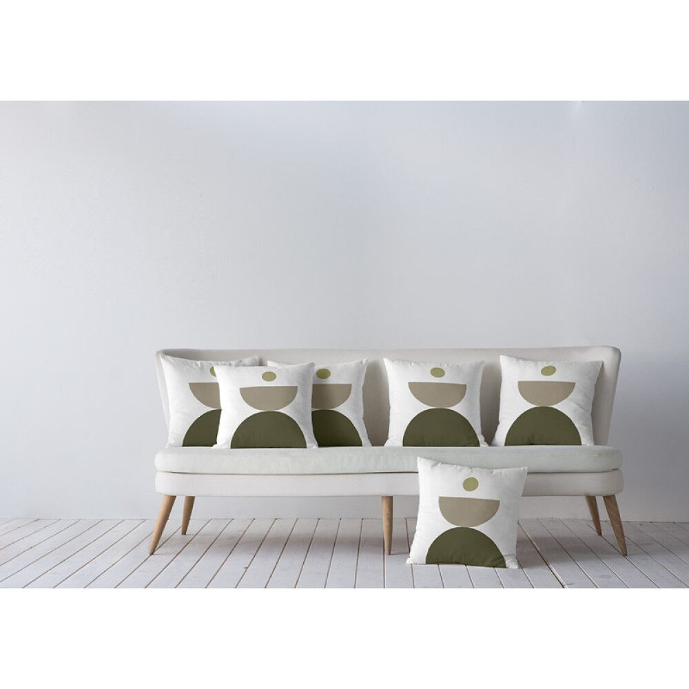 PYNTEPUTE TRYCK 760 45X45CM HVIT/OLIVENGRØNN