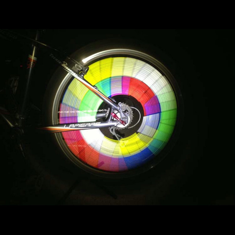 (12er Set) 75mm Fahrrad Velo Speichen Reflektoren - Gelb