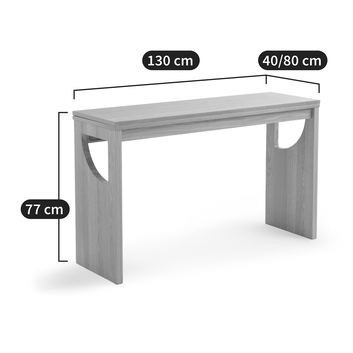 LA REDOUTE INTERIEURS<br>Mesa/consola em carvalho, Minimal